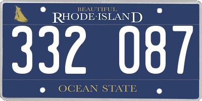 RI license plate 332087