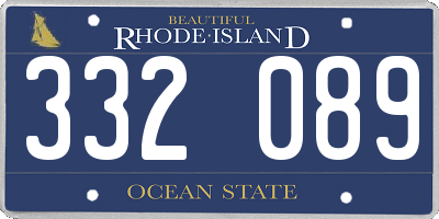 RI license plate 332089