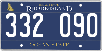 RI license plate 332090