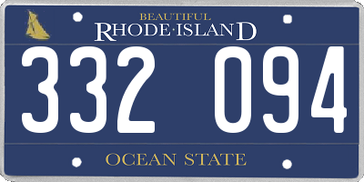 RI license plate 332094
