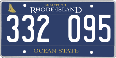 RI license plate 332095