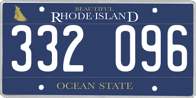RI license plate 332096