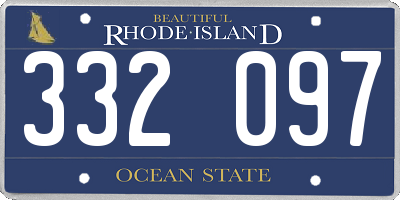 RI license plate 332097