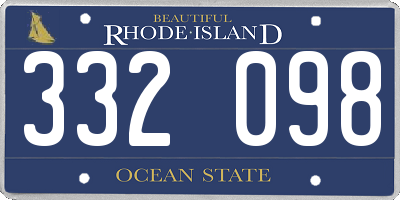 RI license plate 332098