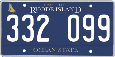 RI license plate 332099