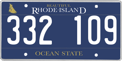 RI license plate 332109