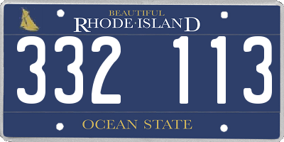 RI license plate 332113