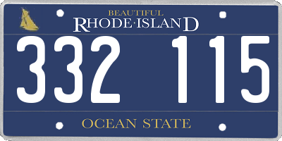 RI license plate 332115