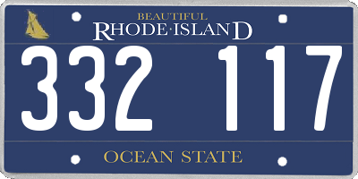 RI license plate 332117