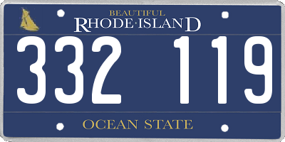RI license plate 332119