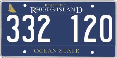 RI license plate 332120