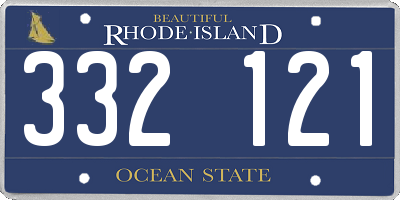 RI license plate 332121