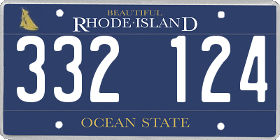 RI license plate 332124