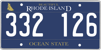 RI license plate 332126