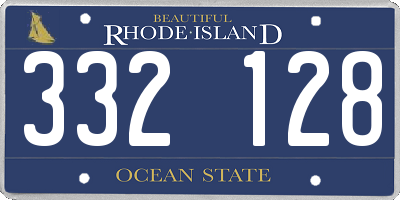 RI license plate 332128