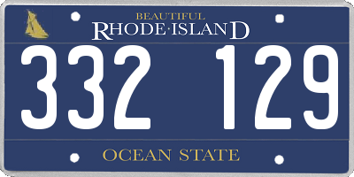 RI license plate 332129