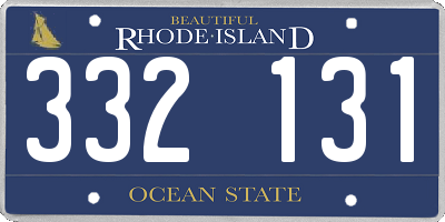 RI license plate 332131