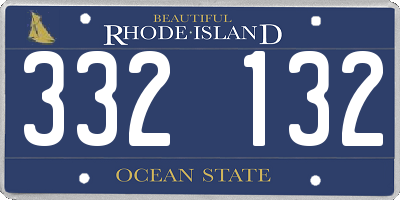 RI license plate 332132