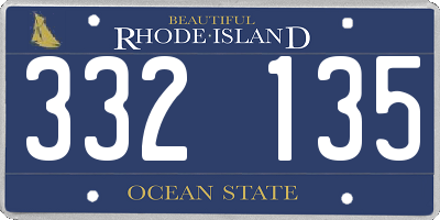 RI license plate 332135