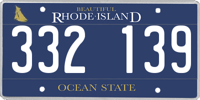 RI license plate 332139