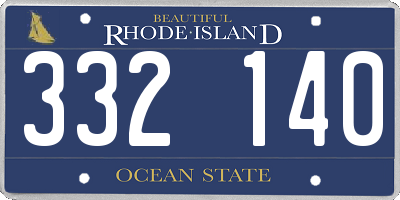 RI license plate 332140