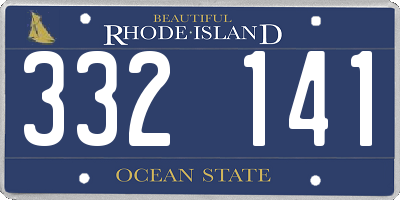 RI license plate 332141