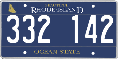 RI license plate 332142