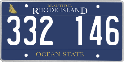 RI license plate 332146