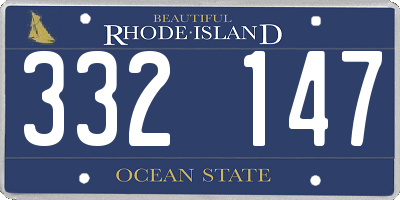 RI license plate 332147