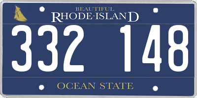 RI license plate 332148