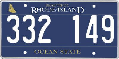 RI license plate 332149