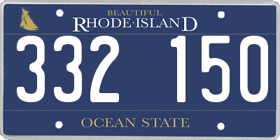 RI license plate 332150