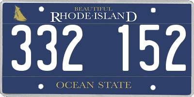 RI license plate 332152