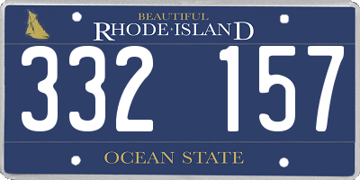 RI license plate 332157