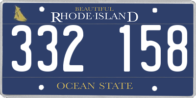 RI license plate 332158