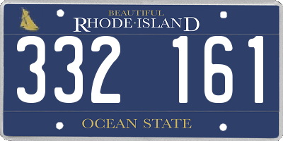 RI license plate 332161