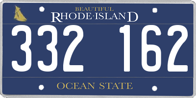 RI license plate 332162