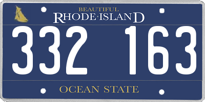 RI license plate 332163