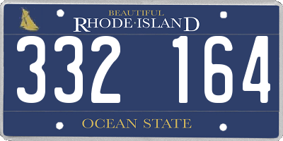 RI license plate 332164