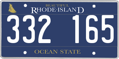 RI license plate 332165