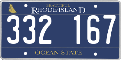 RI license plate 332167
