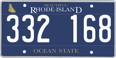 RI license plate 332168
