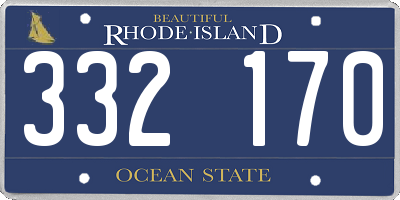 RI license plate 332170
