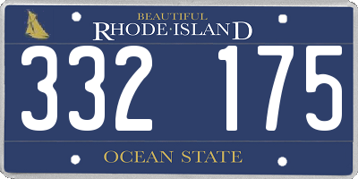 RI license plate 332175
