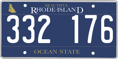 RI license plate 332176