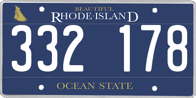 RI license plate 332178