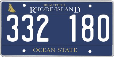 RI license plate 332180
