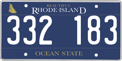 RI license plate 332183