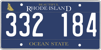 RI license plate 332184