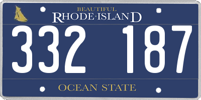 RI license plate 332187